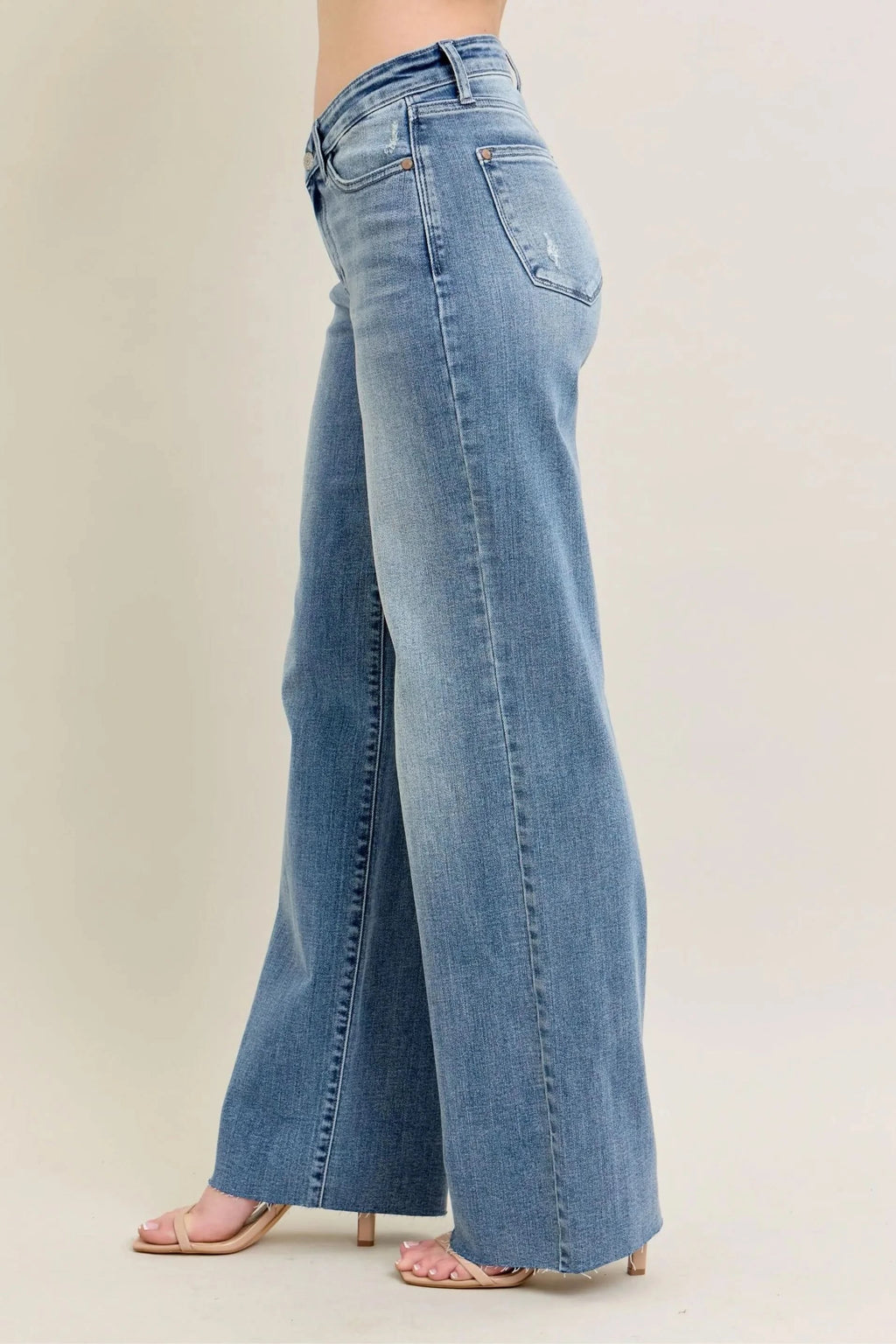 Judy Blue Full Size V - Front Baggy Jeans