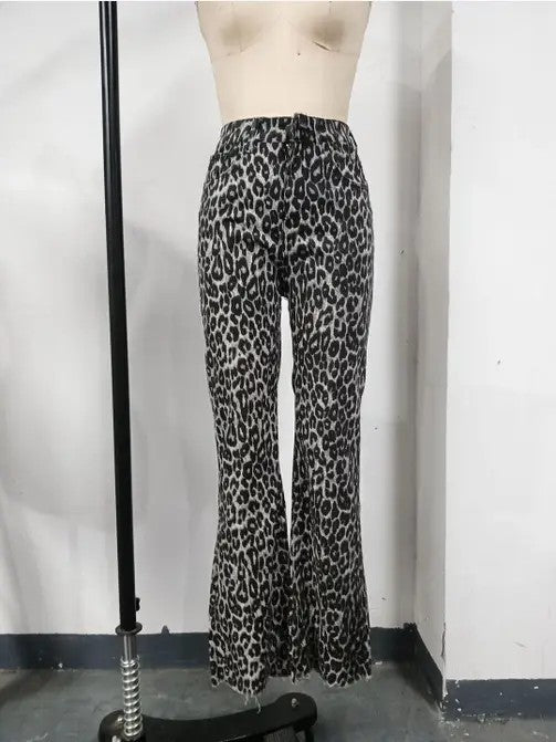 Leopard print high waist pants