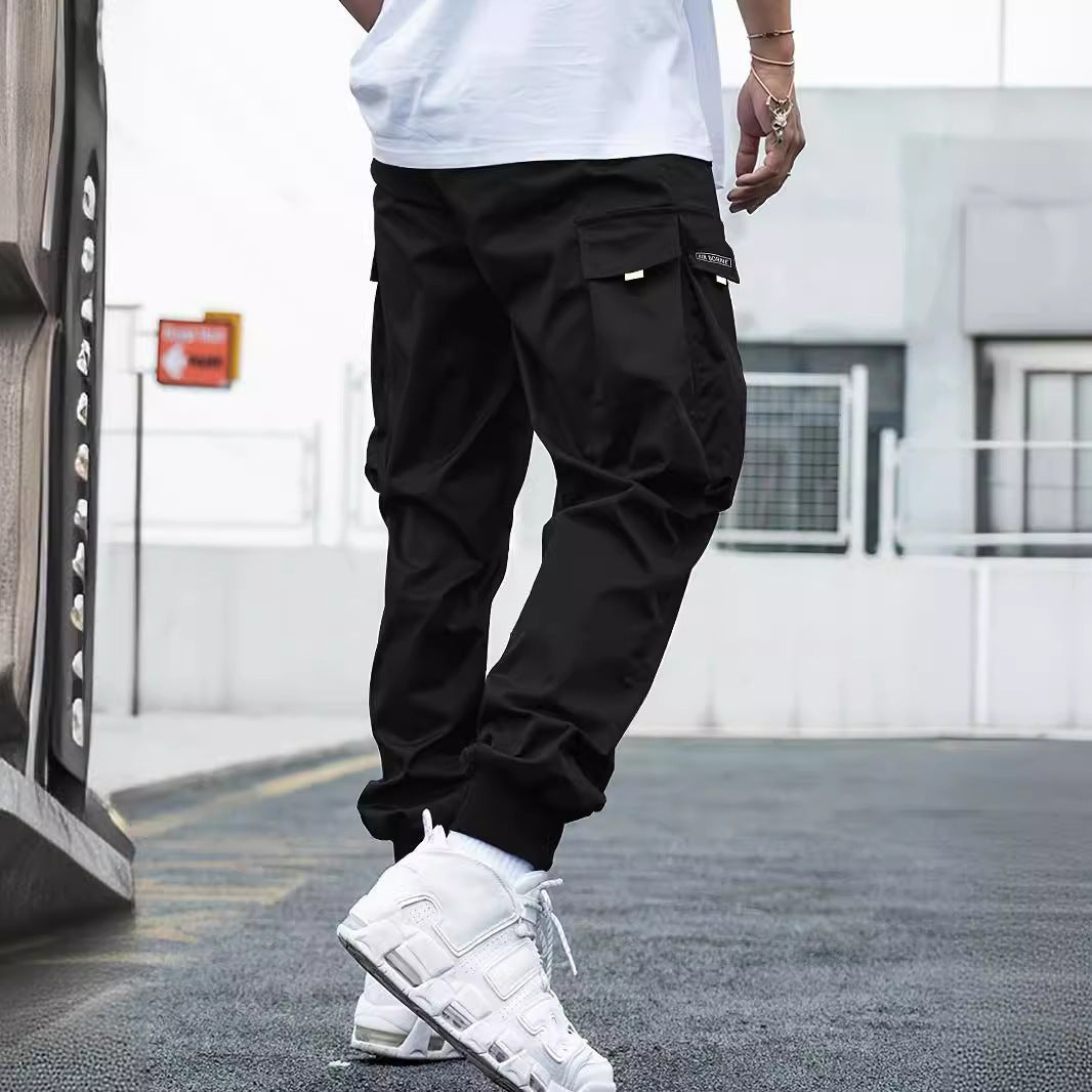 Men’s Multi‑Pocket Drawstring Cargo Pants