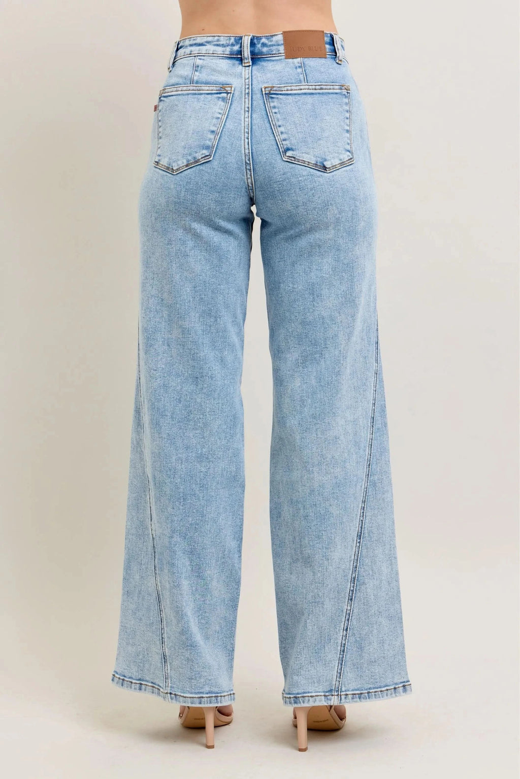 Judy Blue Full Size High Waist Wide Leg Jeans with Skewed Inseam
