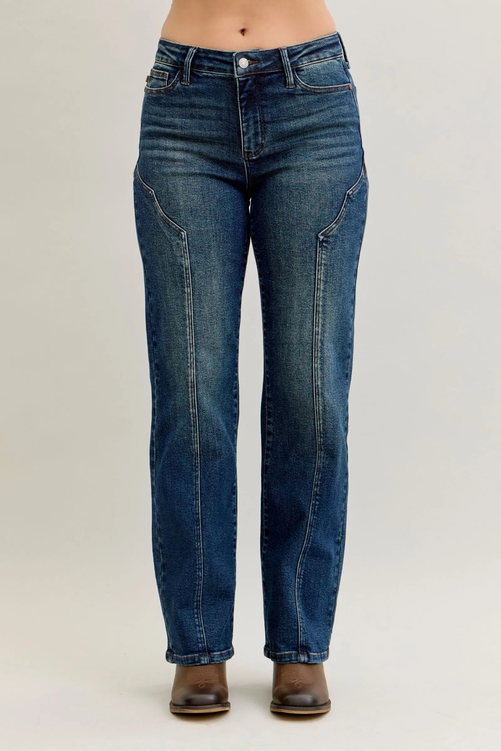 Judy Blue Full Size Seam Detail Straight Leg Jeans