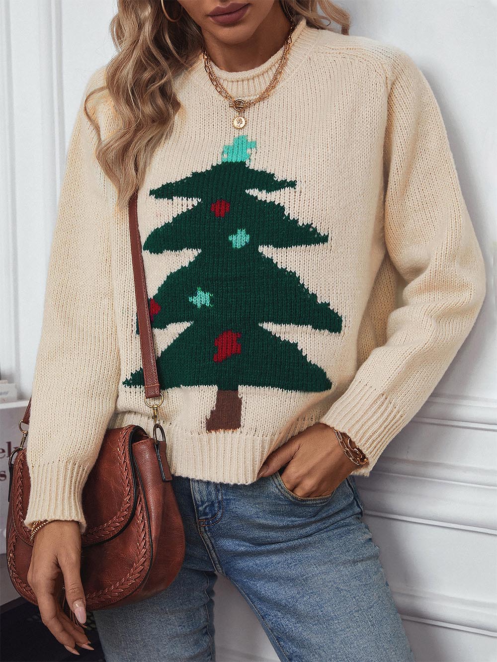 Christmas Tree Loose Holiday Knit Sweater | NCS