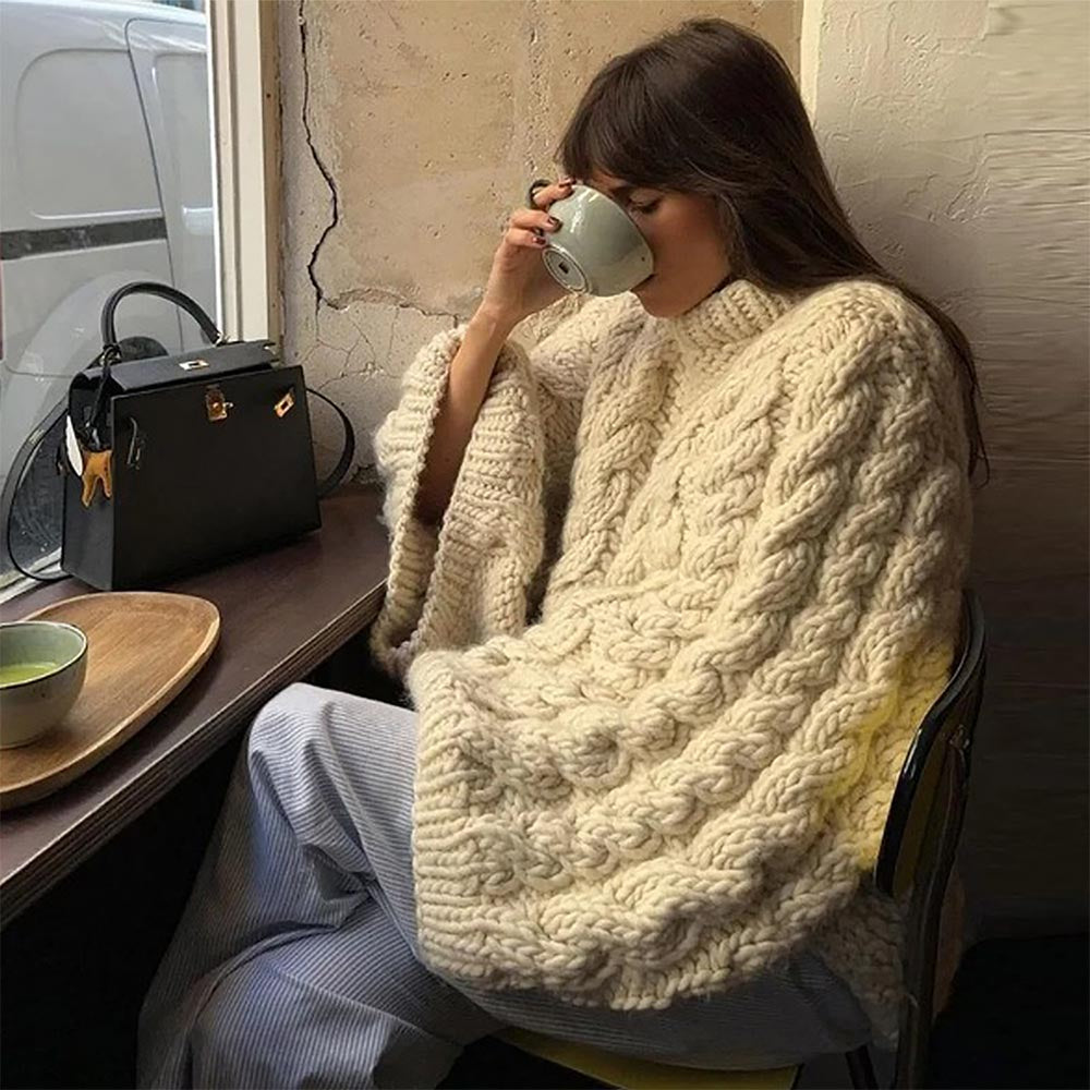 Cozy Bell Sleeve Cable Knit Sweater | NCS