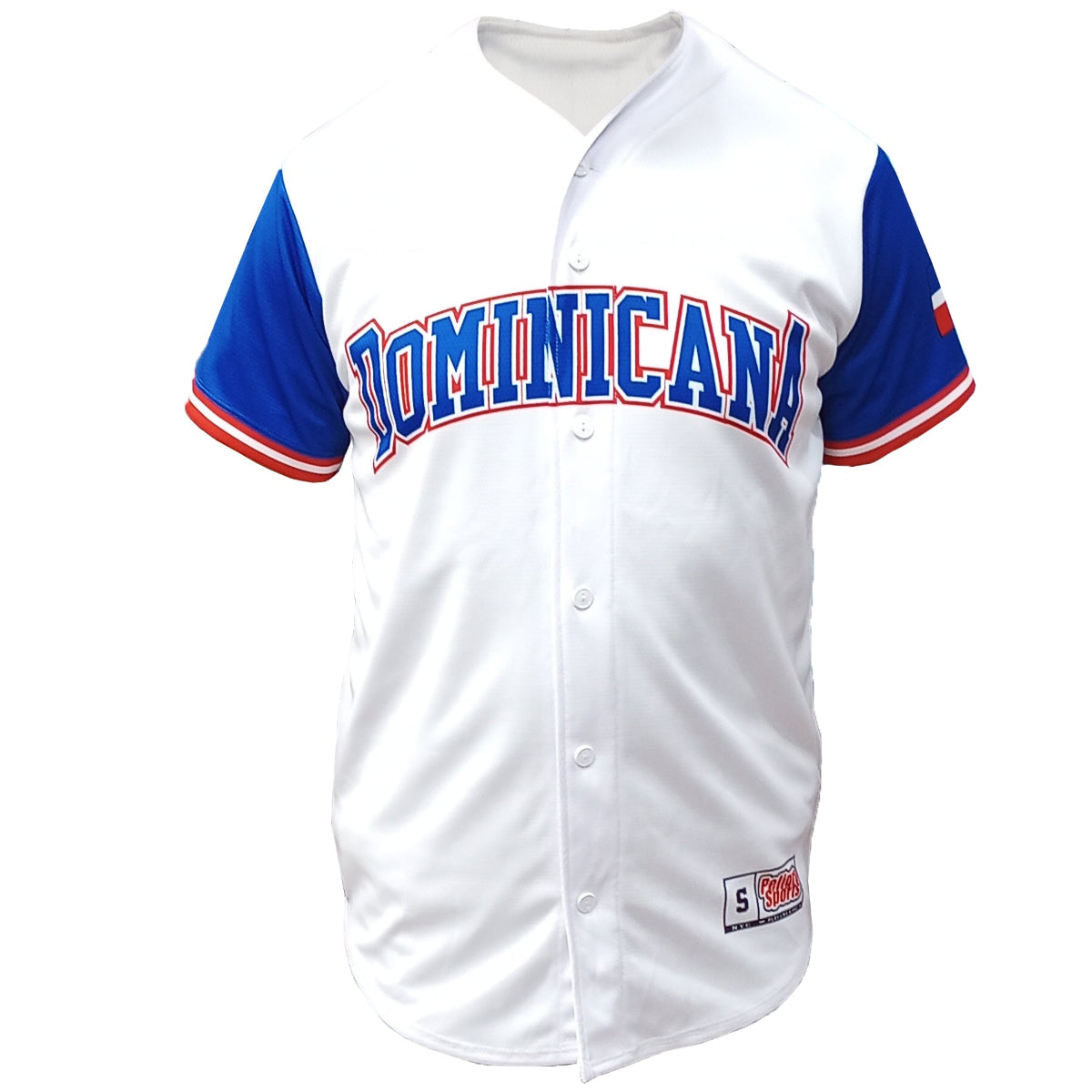 Dominicana Full Button Sublimated Jersey - White / Royal