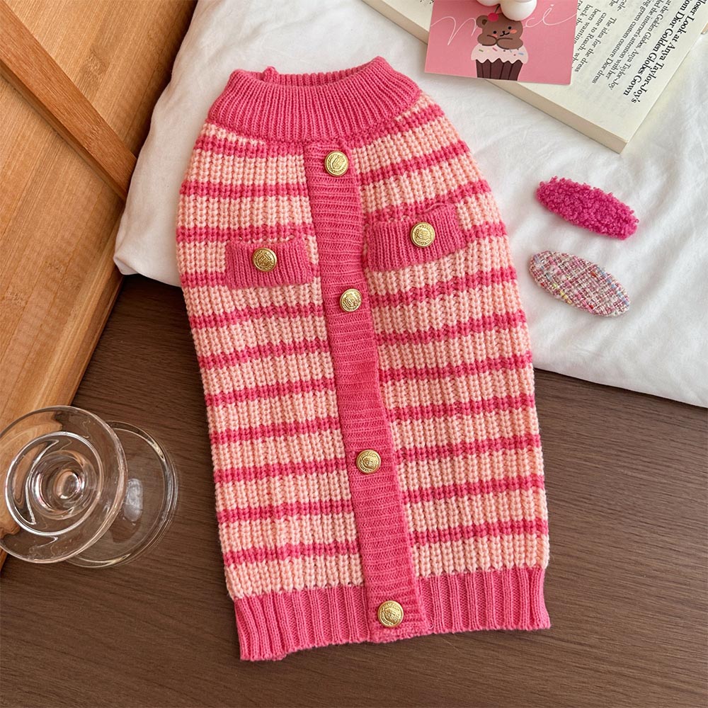 Pink Parisian Chic Knitted Pet Sweater | NCS