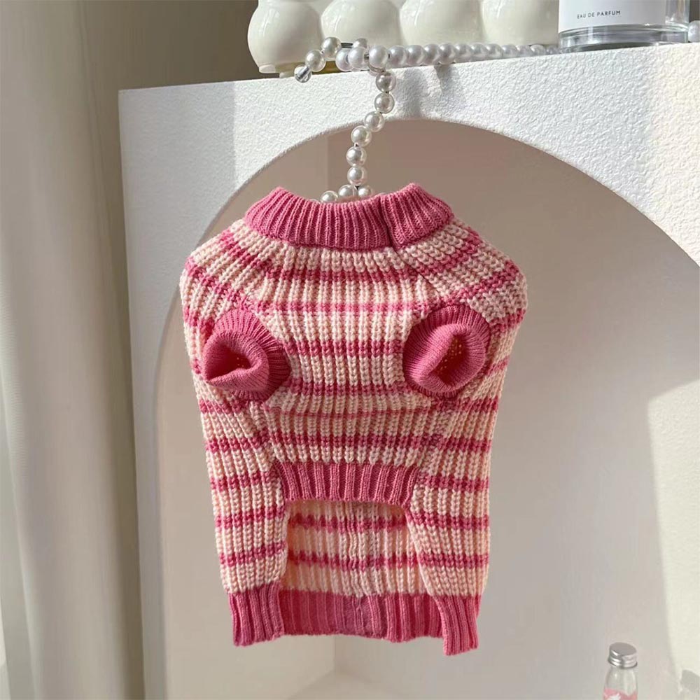 Pink Parisian Chic Knitted Pet Sweater | NCS