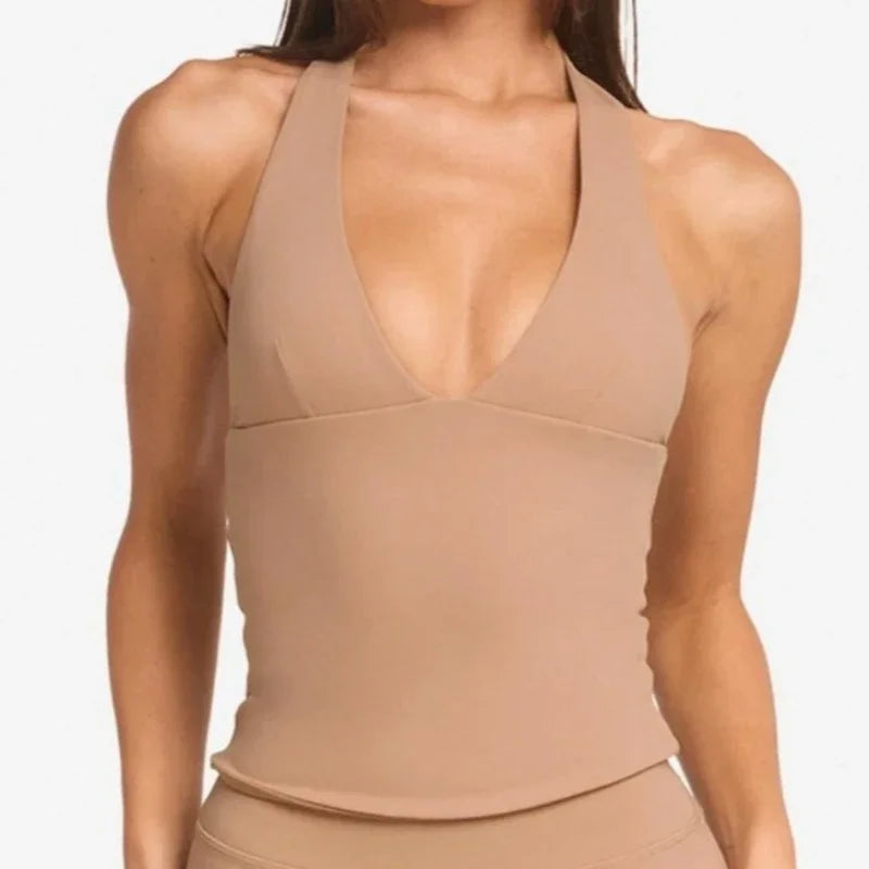 Woman Top Gym Impact Halter Top