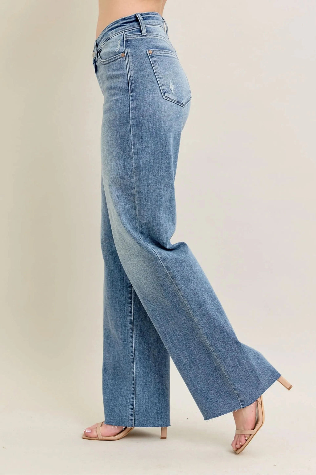 Judy Blue Full Size V - Front Baggy Jeans