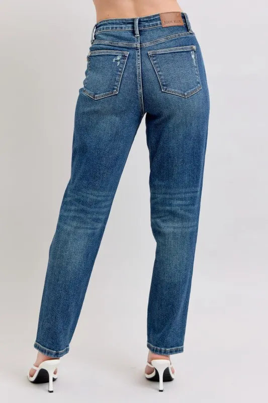 Judy Blue Full Size High Waisted Rigid Magic Non-destroy Straight Leg Jeans