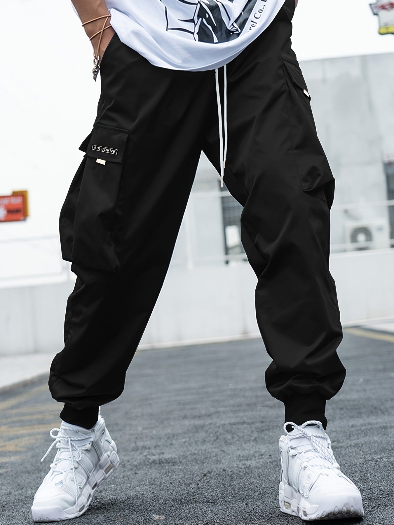 Men’s Multi‑Pocket Drawstring Cargo Pants