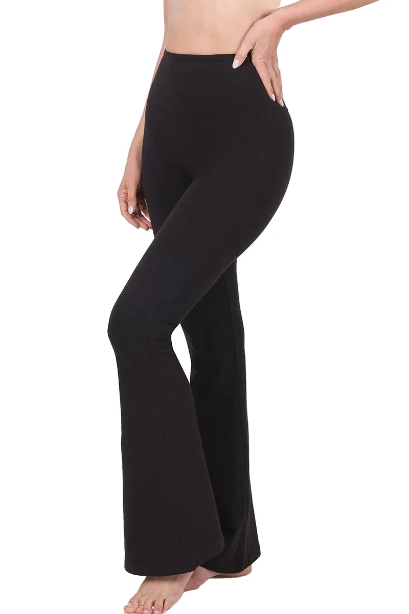 Wide Waistband Yoga Flare Pants