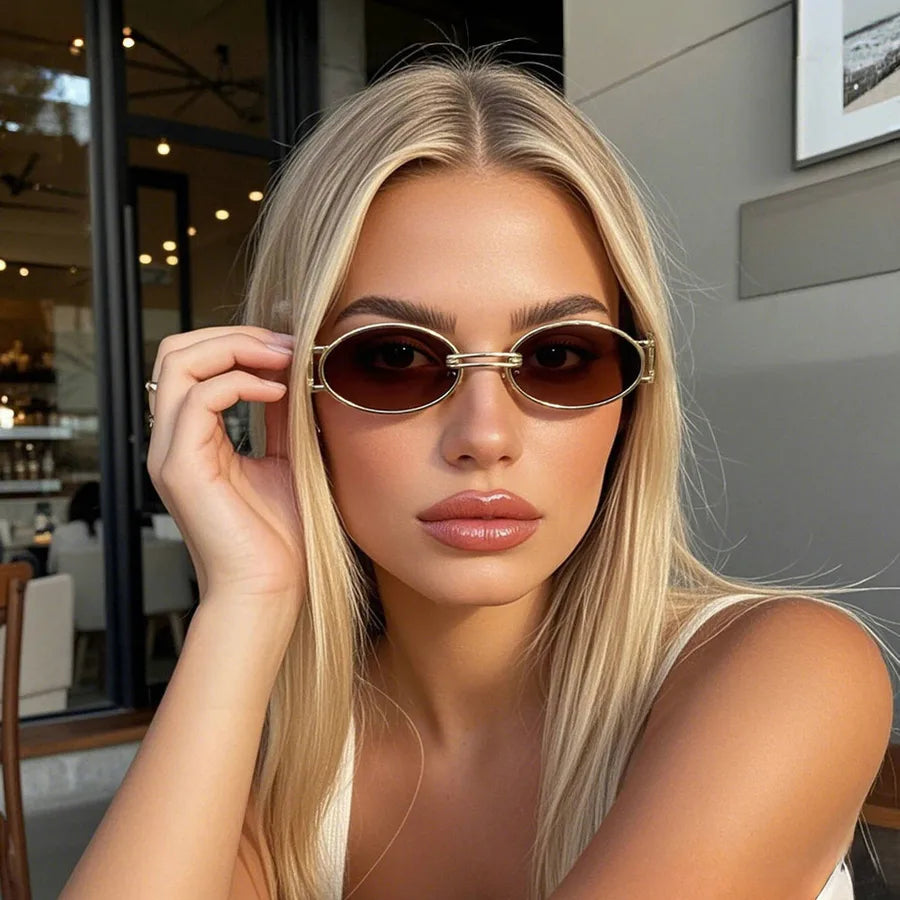 Retro Oval Frame Sunglasses